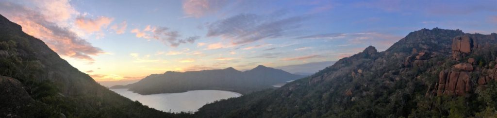 Astonishing sunrise over the Wineglass Bay