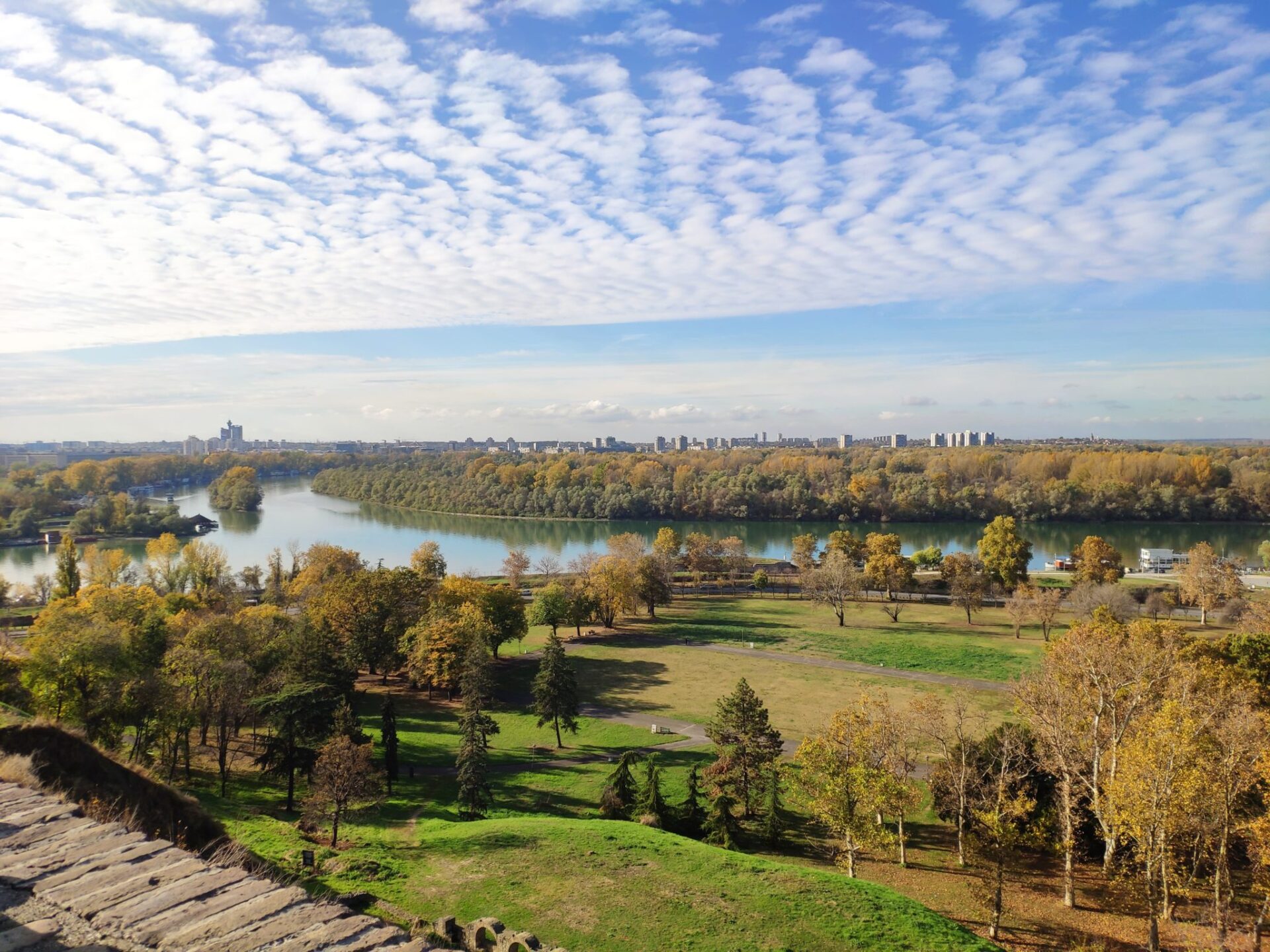 Confluence of Danube and Sava from Belgrade Fortress
